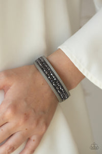 Crunch Time - Silver Gray - Hematite - Snap Bracelet - Paparazzi Accessories