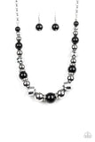 Weekend Party - Black - Silver - Bead - Necklace - Paparazzi Accessories