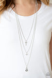 Secret Heart - Silver - Heart Necklace - Paparazzi Accessories
