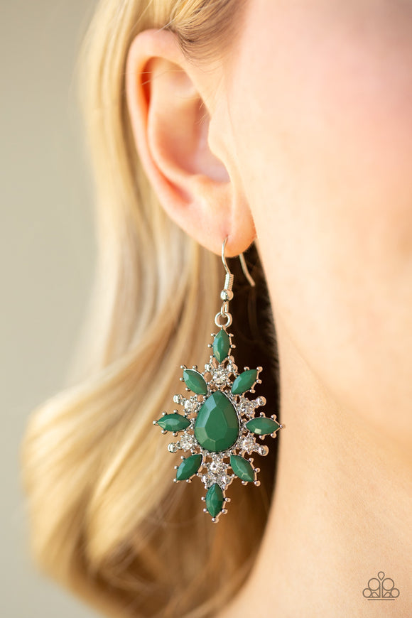 Glamorously Colorful - Green - Earrings - Paparazzi Accessories