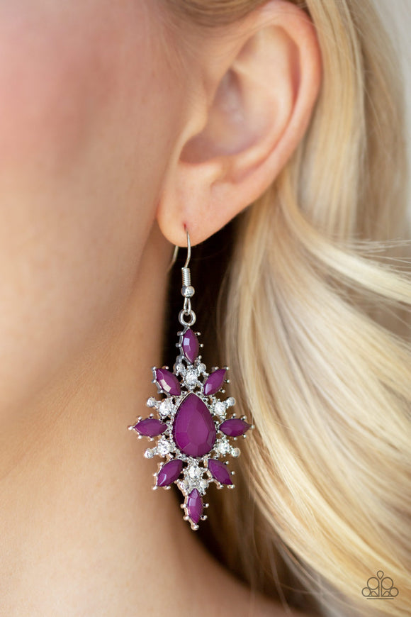 Glamorously Colorful - Purple - Earrings - Paparazzi Accessories