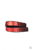 Under The SEQUINS -Brown / Red - Reversible Sequin - Double Wrap - Bracelet - Paparazzi Accessories