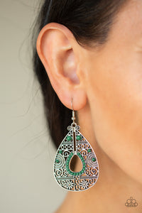 Malibu Gardens - Green - Earrings - Paparazzi Accessories