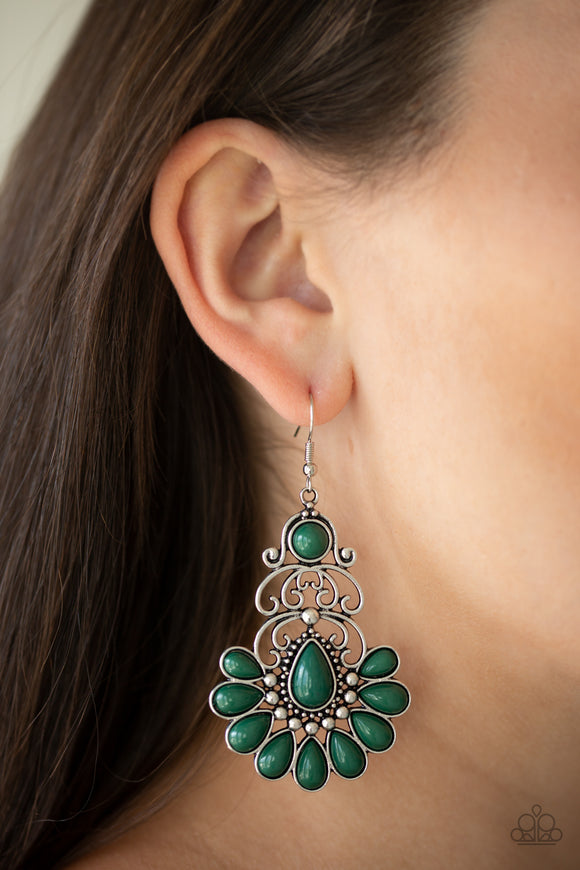 Paradise Parlor - Green - Earrings - Paparazzi Accessories
