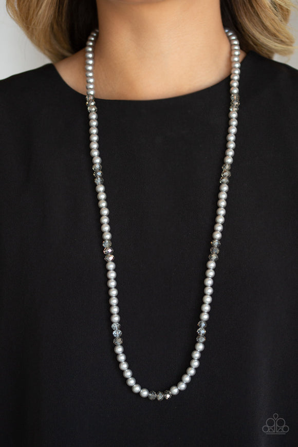 Girls Have More FUNDS - Silver - Pearl - Necklace - Paparazzi Accessories