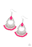 Colorful Colada - Pink - Beaded - Earrings - Paparazzi Accessories