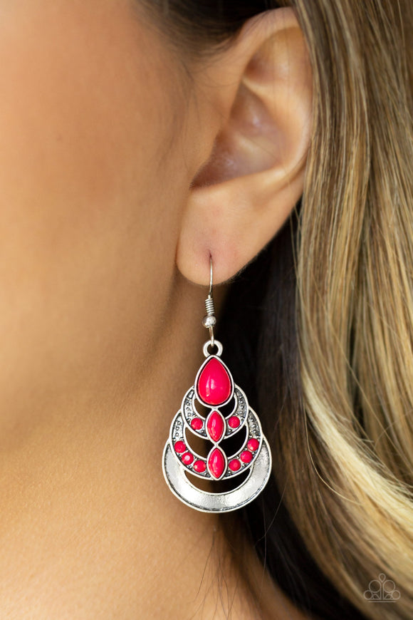 Boho Brilliance - Pink - Earrings - Paparazzi Accessories