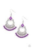 Colorful Colada - Purple - Beaded - Earrings - Paparazzi Accessories