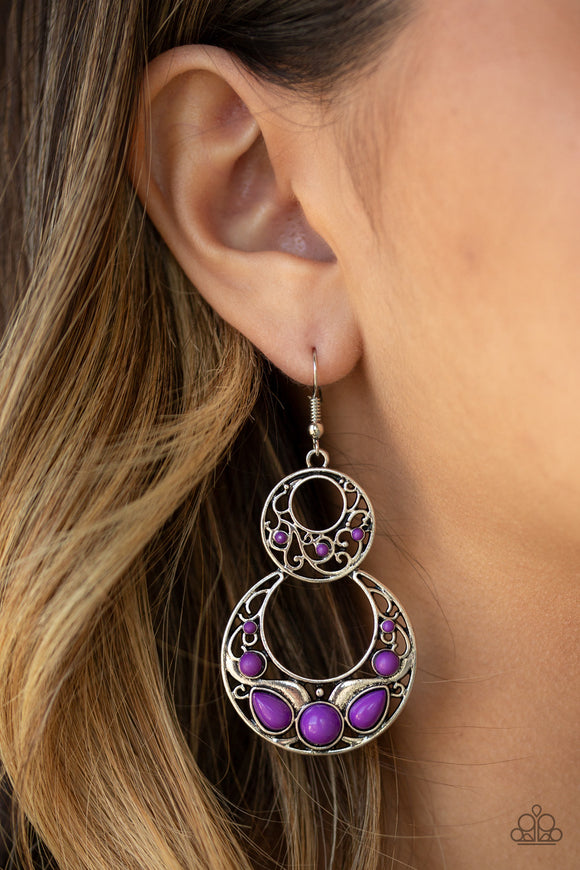 West Coast Whimsical - Purple- Earrings - Paparazzi Accessories