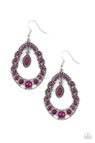 Malibu Mardi Gras - Purple - Earrings - Paparazzi Accessories