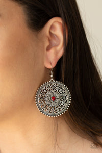 WHEEL and Grace - Red - Earrings - Paparazzi Accessories