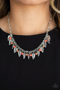 Boldly Airborne - Multi Colored - Stone - Feather - Necklace - Paparazzi Accessories