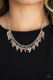 Boldly Airborne - Multi Colored - Stone - Feather - Necklace - Paparazzi Accessories