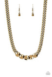 Rhinestone Renegade - Brass - Necklace - Paparazzi Accessories