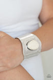 Casual Canyoneer - White - Stone - Cuff Bracelet - Paparazzi Accessories