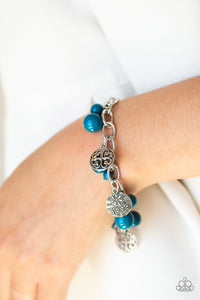 Lotus Lagoon - Blue - Bead - Clasp Bracelet - Paparazzi Accessories