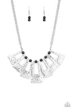Terra Takeover - Black - Stone - Hammered - Silver - Necklace - Paparazzi Accessories