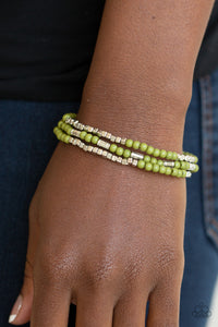 Micro Beading - Green - Stretch Bracelet - Paparazzi Accessories