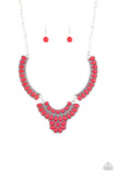 Omega Oasis - Red - Stone - Necklace - Paparazzi Accessories