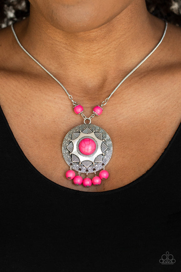 Santa Fe Garden - Pink - Stone - Necklace - Paparazzi Accessories
