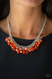5th Avenue Flirtation - Orange - Beaded - Pearl - Necklace - Paparazzi Accessories
