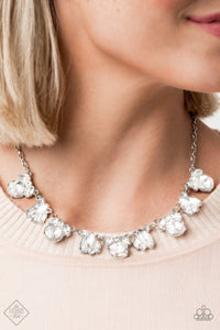 BLING to Attention - White - Necklace - Fashion Fix Exclusive September 2020 - Paparazzi Accessories