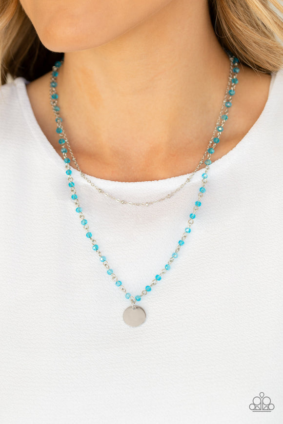 Dainty Demure - Blue - Necklace - Paparazzi Accessories
