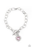 Going Steady - Pink - Heart - Toggle Bracelet - Paparazzi Accessories