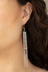 Rhinestone Romance - White - Earrings - Paparazzi Accessories