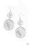 Palm Oasis - Silver - Earrings - Paparazzi Accessories