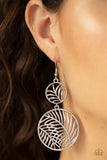 Palm Oasis - Silver - Earrings - Paparazzi Accessories