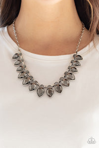 FEARLESS is More - Silver - Hematite - Necklace - Life Of The Party March 2020 - Paparazzi Accessories