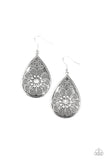 Banquet Bling - White - Teardrop - Earrings - Paparazzi Accessories