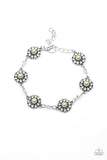 Garden Flower Grandeur - Yellow Pearl - Clasp Bracelet - Paparazzi Accessories