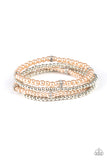Fiercely Frosted - Brown - Pearl - Stretch - Set Of 5 - Bracelets - Paparazzi Accessories