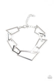Shattered Shine - Silver - Geometric - Clasp Bracelet - Paparazzi Accessories