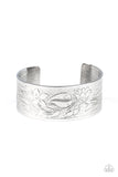 Garden Variety - Silver - Floral Print - Cuff Bracelet - Paparazzi Accessories