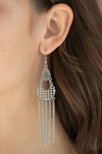 Insane Chain - Silver - Earrings - Paparazzi Accessories