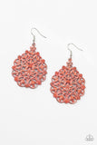 Floral Affair - Coral Orange - Filigree - Earrings - Paparazzi Accessories