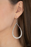 Very Enlightening - Red Stone - Silver - Earrings - Paparazzi Accessories