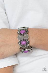 Desert Relic - Purple - Stone - Stretch Bracelet - Paparazzi Accessories