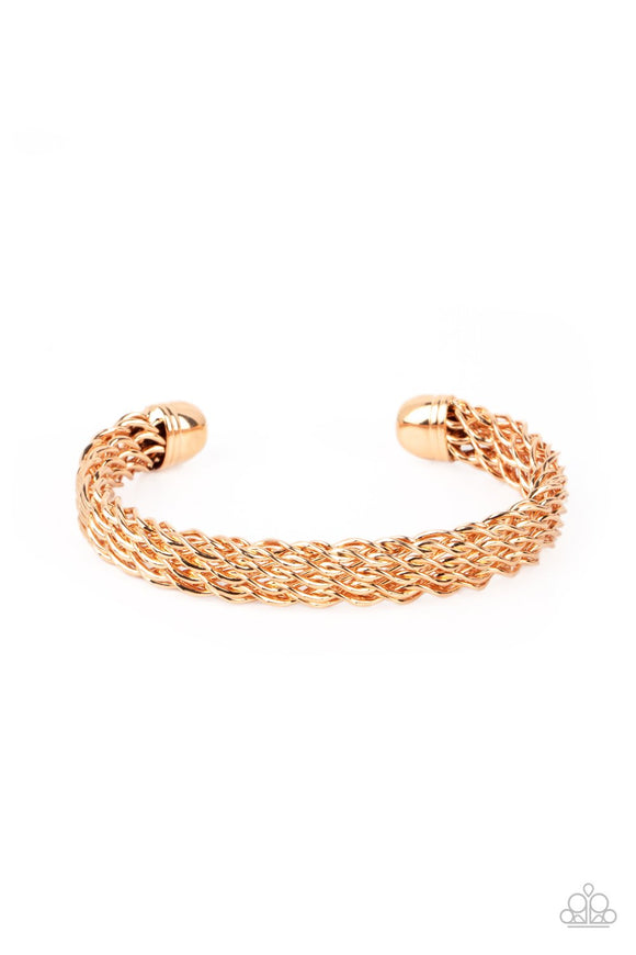 Metamorphosis  - Gold - Men's Collection - Cuff Bracelet - Paparazzi Accessories
