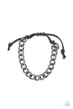 Goalpost - Black Gunmetal - Cable Chain - Bracelet - Men's Collection - Paparazzi Accessories