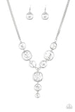 Legendary Luster - White Rhinestone - Necklace - Empower Me Pink 2020 Exclusive! Paparazzi Accessories