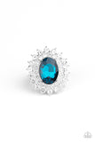 Secret Garden Glow - Blue Rhinestone - Ring - Paparazzi Accessories