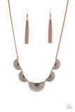 Fanned Out Fashion - Copper - Floral - Necklace - Paparazzi Accessories