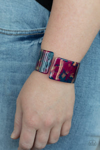Groovy Vibes - Multi Colored - Acrylic - Cuff Bracelet - Paparazzi Accessories