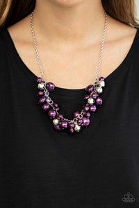 Battle of the Bombshells - Purple - Pearl - Necklace - Paparazzi Accessories