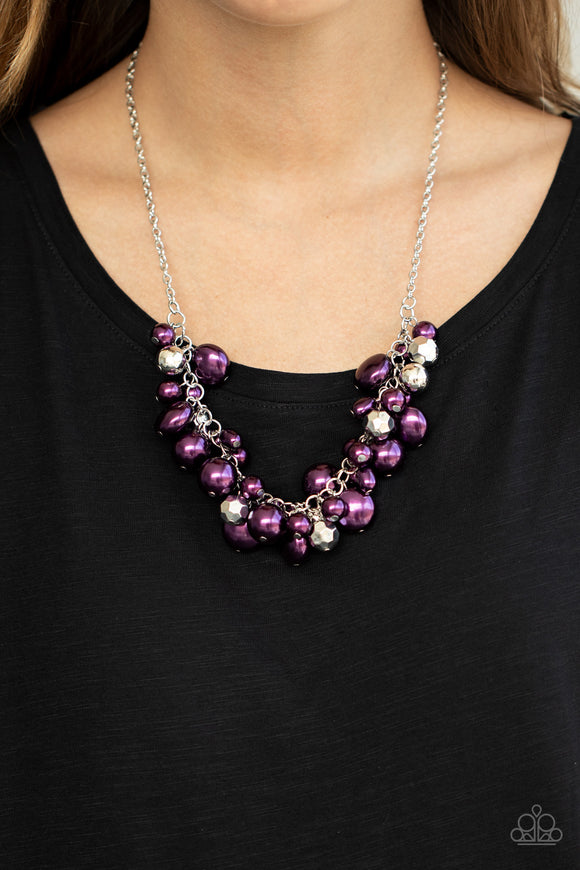 Battle of the Bombshells - Purple - Pearl - Necklace - Paparazzi Accessories