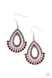Castle Collection - Red - Rhinestone - Earrings - Paparazzi Accessories